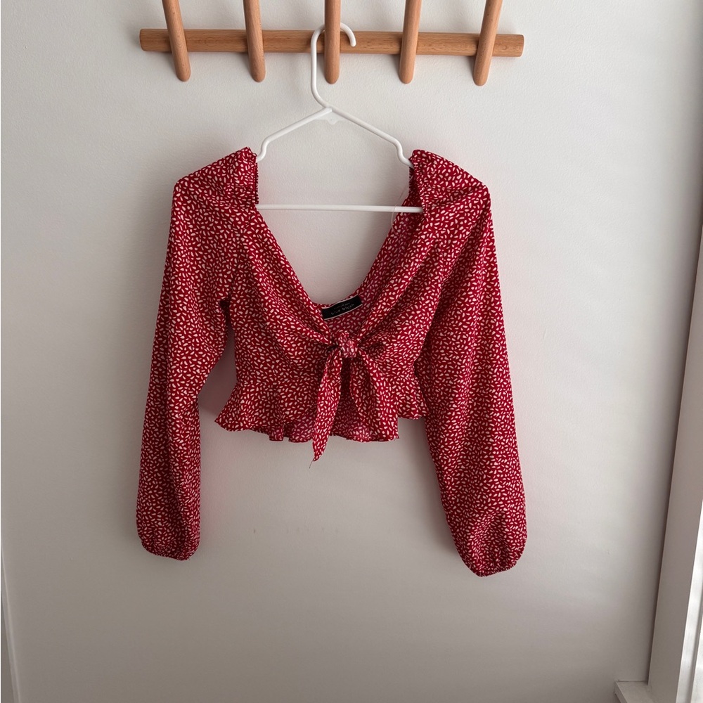 Cropped Red Blouse